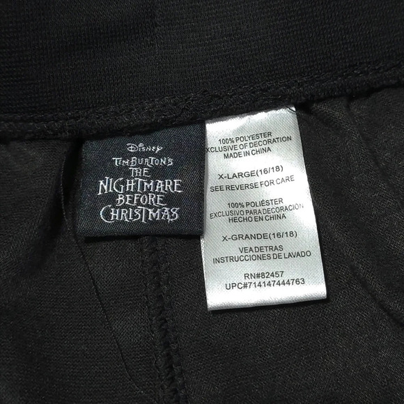 ✨️4/$20. NIGHTMARE BEFORE XMAS Silver Printed Velour Joggers With Elastic Waist - Picture 11 of 16